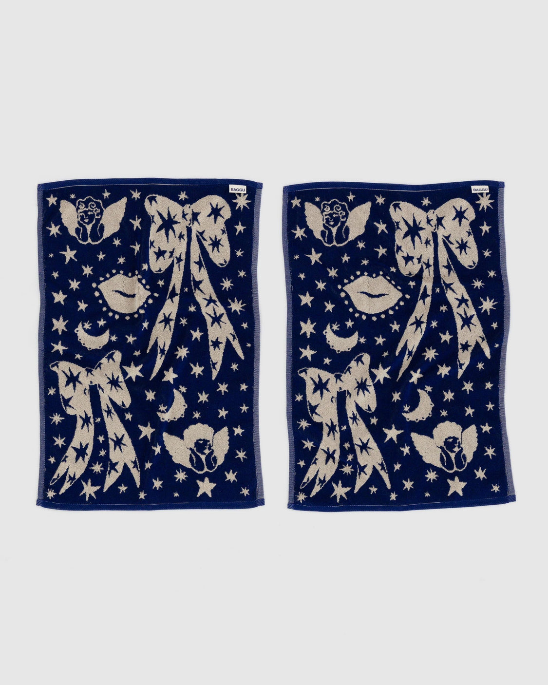 Hand Towel Set of 2 - Cherub Bows - Bright Pocket Accent