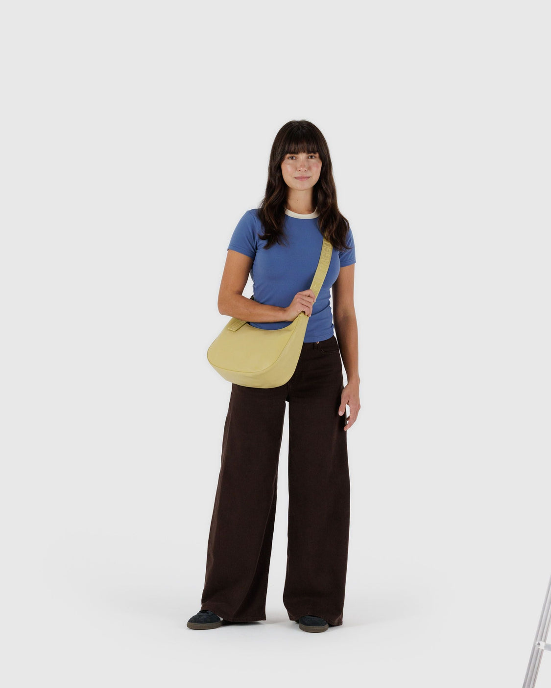 Medium Recycled Leather Crescent Bag - Straw - Essential Market Ready